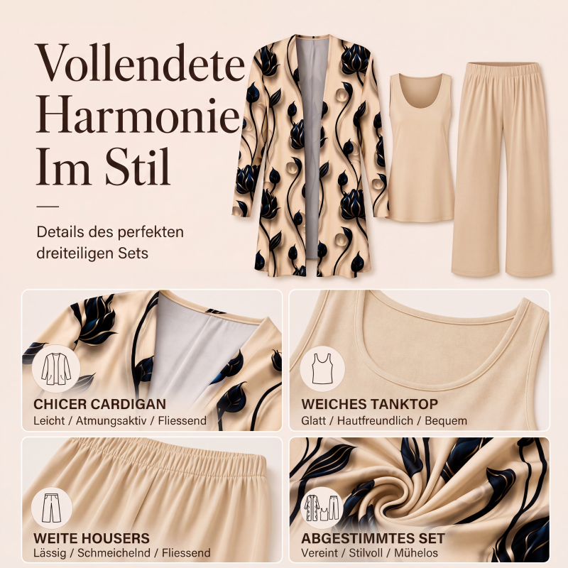 📢📢50%Rabatt!!!🎉✨Elegantes bedrucktes 3-teiliges Set für Damen-1