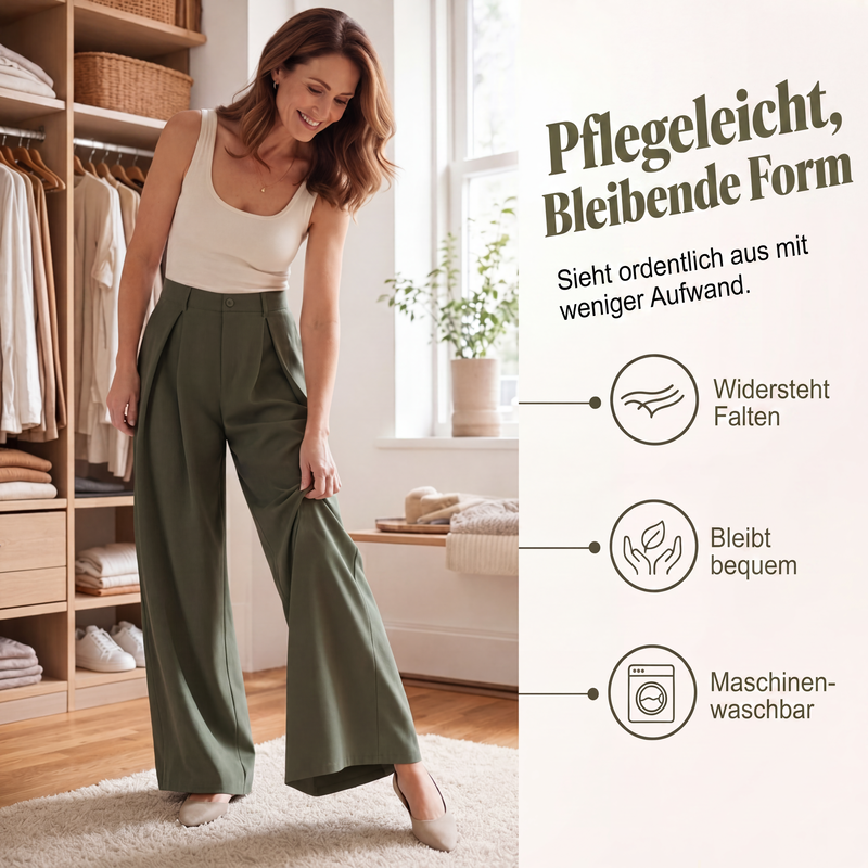 🍂🏷️Nur kurze Zeit – 50 % Rabatt！🍃Damen Plisseehosen mit weitem Bein-7