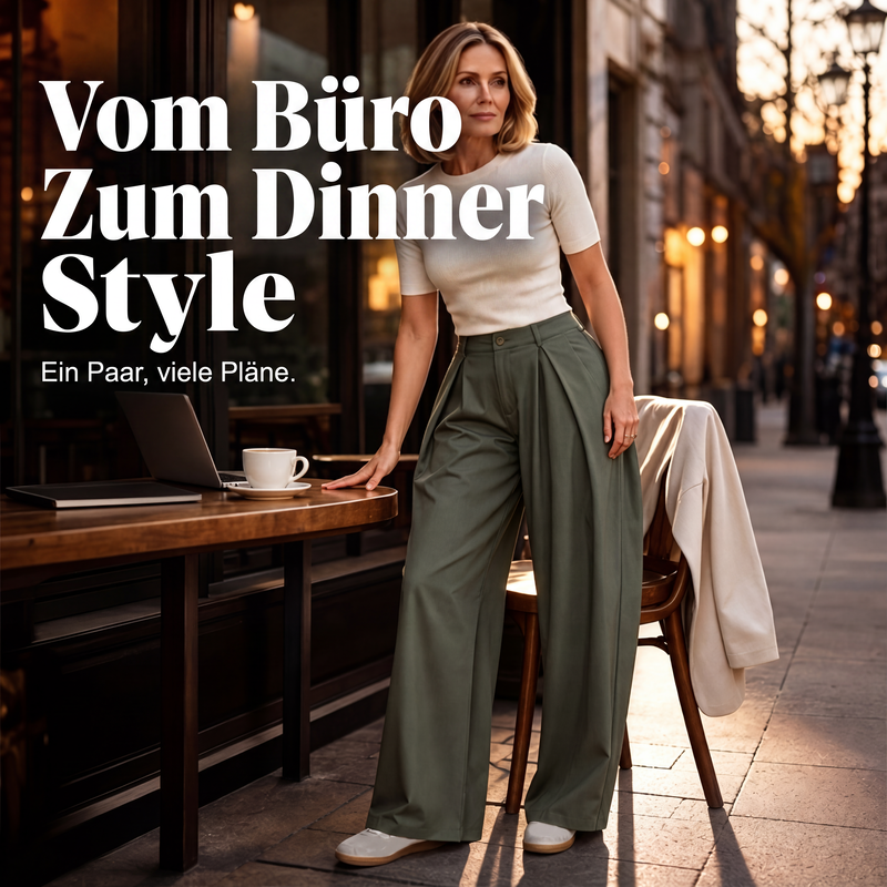 🍂🏷️Nur kurze Zeit – 50 % Rabatt！🍃Damen Plisseehosen mit weitem Bein-6