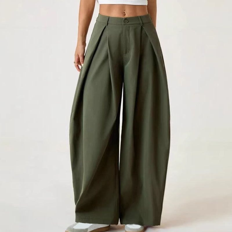 🍂🏷️Nur kurze Zeit – 50 % Rabatt！🍃Damen Plisseehosen mit weitem Bein-10