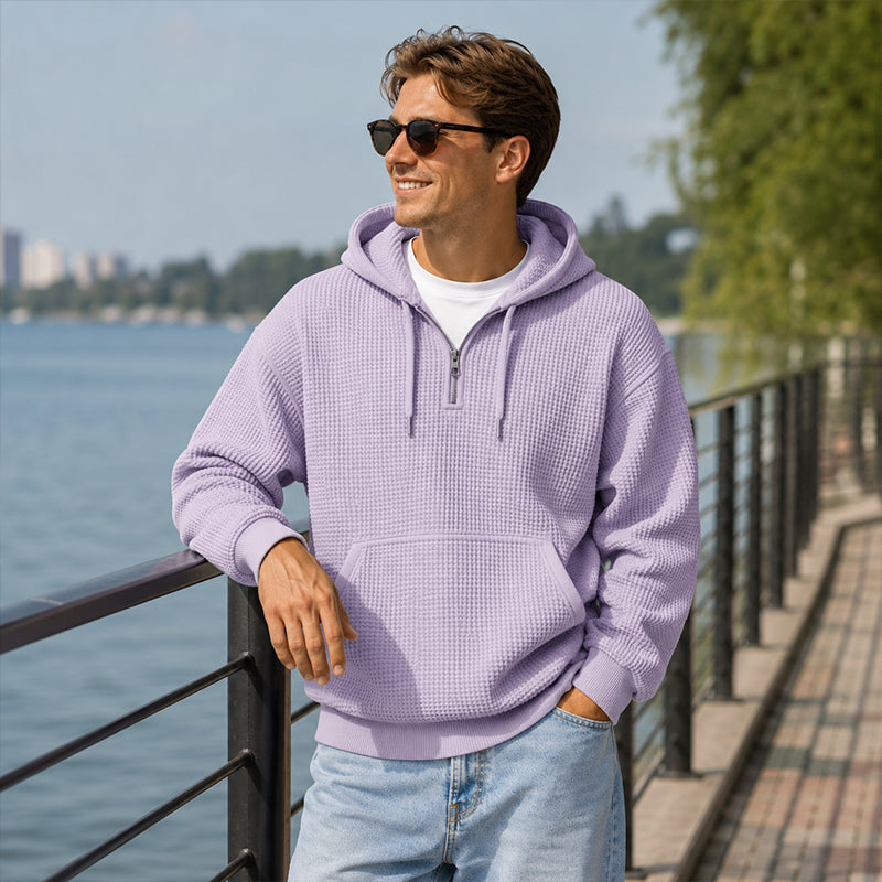 📢📢50%Rabatt!!!🎉✨Gestricktes Quarter-Zip-Hoodie-Sweatshirt für Herren-1