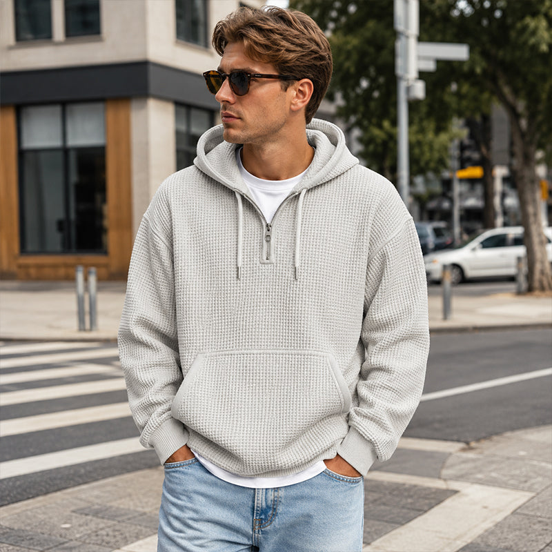 📢📢50%Rabatt!!!🎉✨Gestricktes Quarter-Zip-Hoodie-Sweatshirt für Herren-6