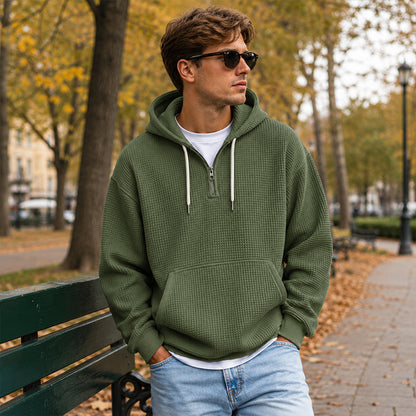 📢📢50%Rabatt!!!🎉✨Gestricktes Quarter-Zip-Hoodie-Sweatshirt für Herren-9