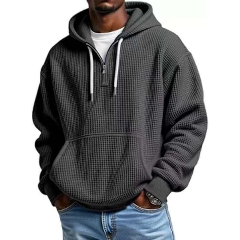 📢📢50%Rabatt!!!🎉✨Gestricktes Quarter-Zip-Hoodie-Sweatshirt für Herren-14