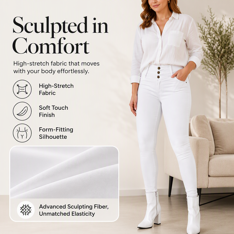 📢📢50%Rabatt!!!🎉🏃‍♀️ Es wird im Akkord weggeschnappt – zögern Sie nicht! Damen Stretch Hochbund Skinny Hose-4