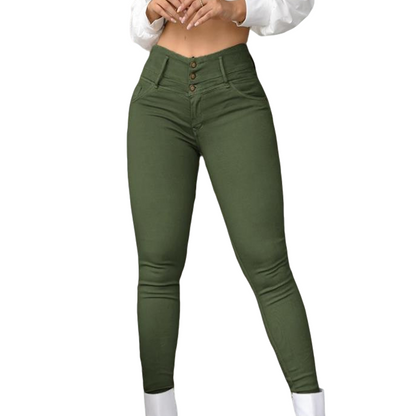 📢📢50%Rabatt!!!🎉🏃‍♀️ Es wird im Akkord weggeschnappt – zögern Sie nicht! Damen Stretch Hochbund Skinny Hose-12