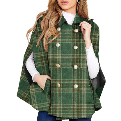 📢📢50%Rabatt!!!🎉✨Damen-Cape-Mantel im Vintage-Karomuster-11