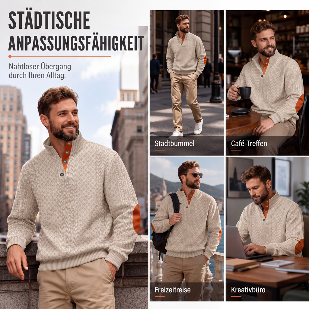 🌙 Heute um Mitternacht vorbei – verpassen Sie es nicht, sonst warten Sie ein Jahr! Legeres, lockeres Jacquard-Sweatshirt für Herren-4