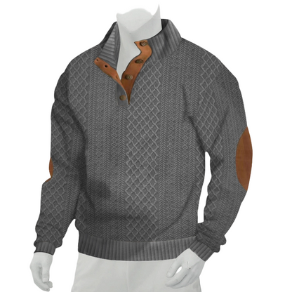 🌙 Heute um Mitternacht vorbei – verpassen Sie es nicht, sonst warten Sie ein Jahr! Legeres, lockeres Jacquard-Sweatshirt für Herren-17