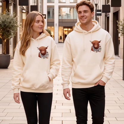🐮 50% RABATT!!🎁Niedliches Kapuzensweatshirt mit kuscheligem Fleecefutter, Highland-Kuh-Motiv-7