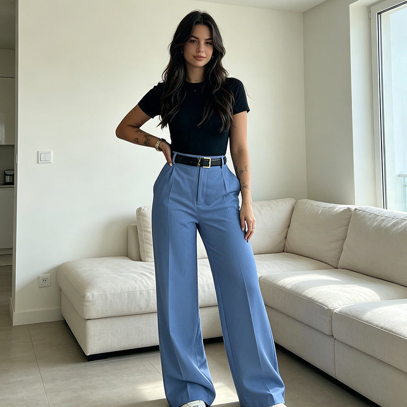 🎯 50%-Schnäppchen! Legere hochtaillierte Geradehose für Damen-4