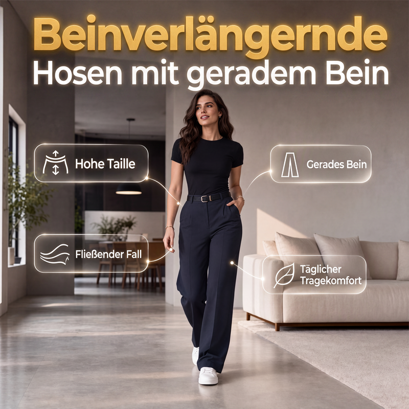 🎯 50%-Schnäppchen! Legere hochtaillierte Geradehose für Damen-6