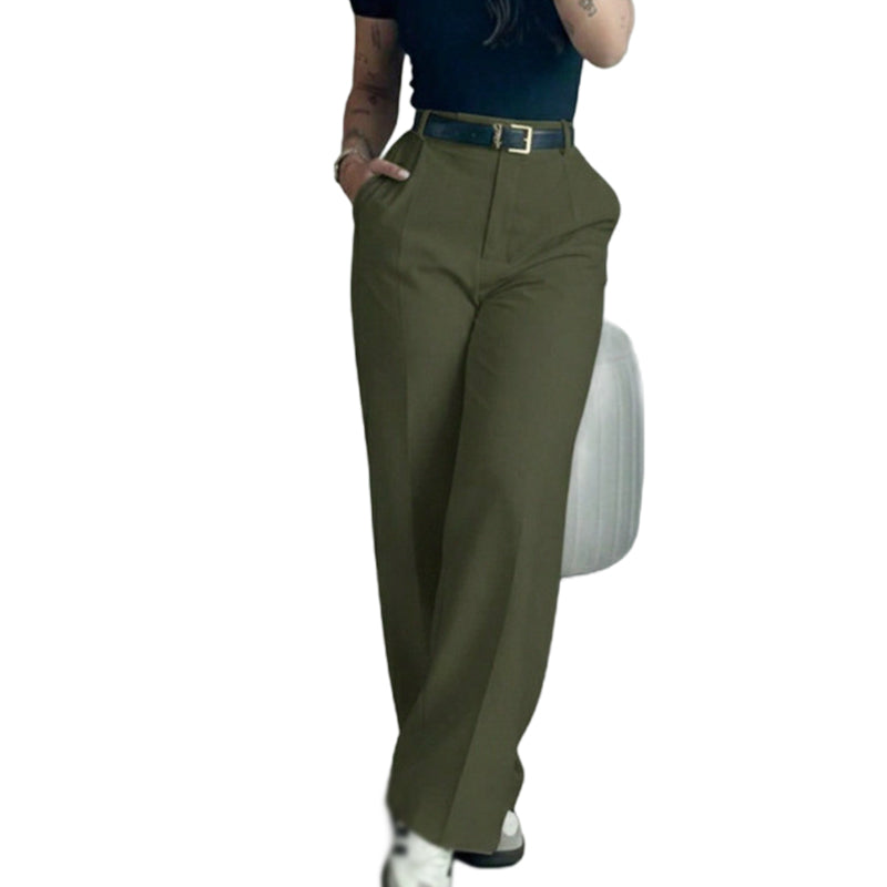🎯 50%-Schnäppchen! Legere hochtaillierte Geradehose für Damen-12