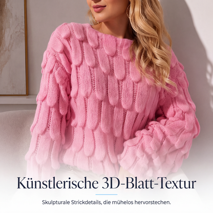 Locker sitzender Damen-Strickpullover mit Lochmuster-2