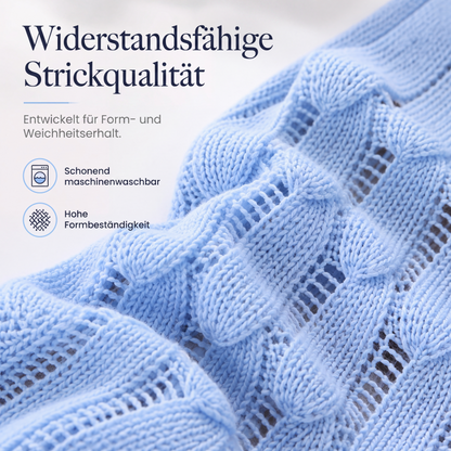 Locker sitzender Damen-Strickpullover mit Lochmuster-6