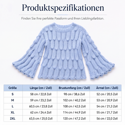 Locker sitzender Damen-Strickpullover mit Lochmuster-8