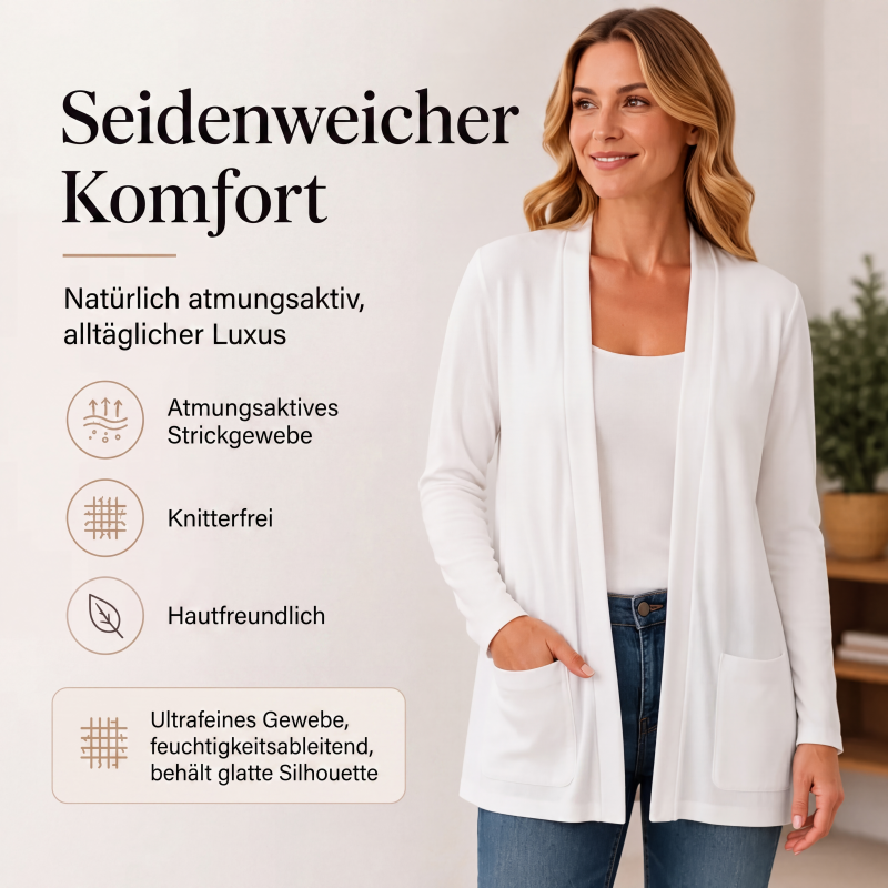 🧶 50 % RABATT – Lässige Damen-Cardigan mit offener Vorderseite & Taschen | Gemütlicher Layering-Look für jeden Tag ✨-4