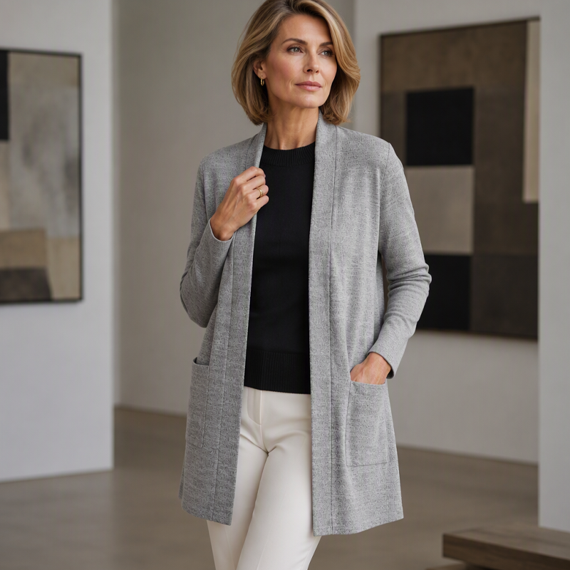 🧶 50 % RABATT – Lässige Damen-Cardigan mit offener Vorderseite & Taschen | Gemütlicher Layering-Look für jeden Tag ✨-6