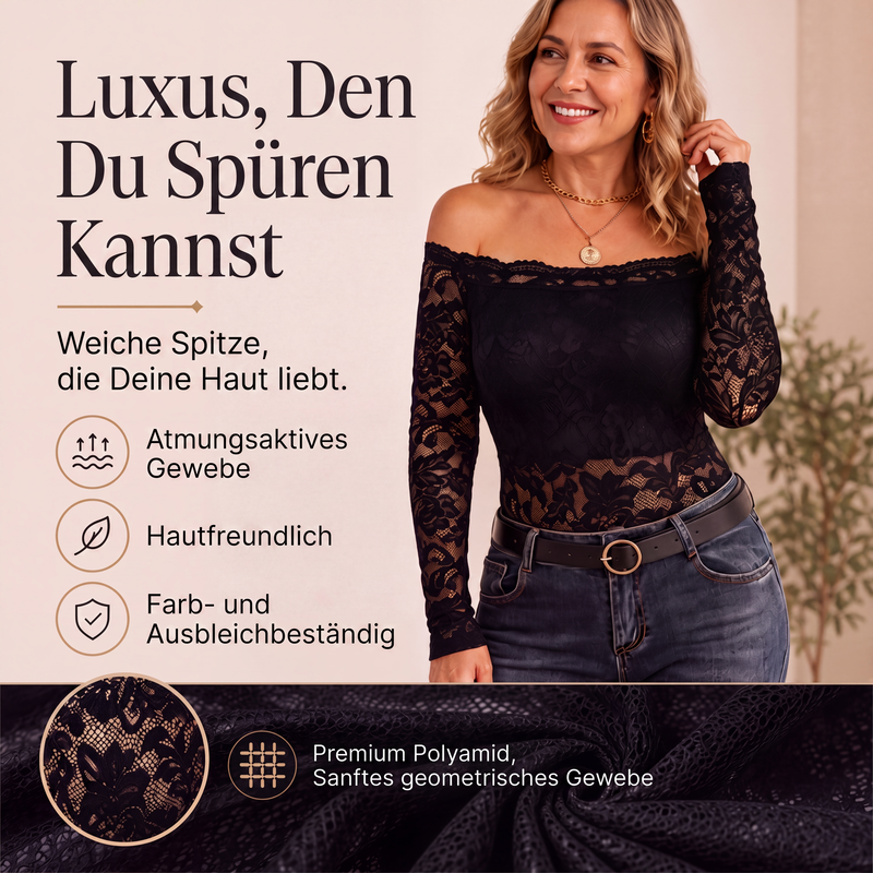 ⏰Letzter Tag im Angebot: 50 % Rabatt💃Schulterfreies Spitzen-T-Shirt für Damen-2