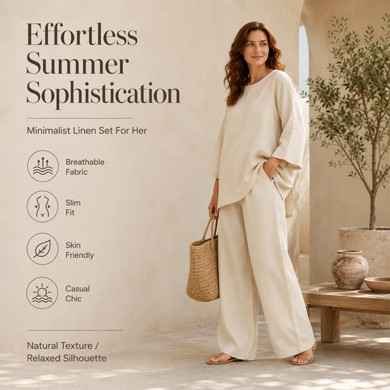 📢📢50%Rabatt!!!🎉✨ Solange der Vorrat reicht! 🌺Zweiteiliges Freizeit-Set für Damen aus Leinenmischung
