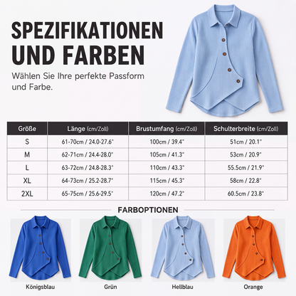 📢📢50%Rabatt!!!🎉✨Damen Strickoberteil mit Knöpfen und unregelmäßigem Saum-7