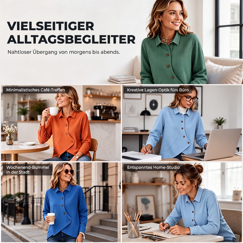 📢📢50%Rabatt!!!🎉✨Damen Strickoberteil mit Knöpfen und unregelmäßigem Saum-6