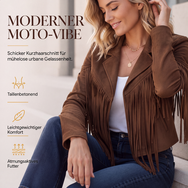 🍁Herbst-Favorit – 50 % Rabatt！⭐Lässige Fransenjacke für Damen mit langen Ärmeln-1