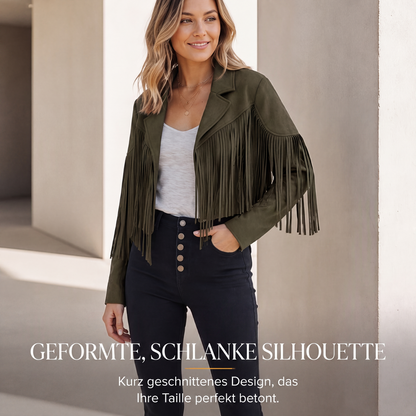 🍁Herbst-Favorit – 50 % Rabatt！⭐Lässige Fransenjacke für Damen mit langen Ärmeln-2