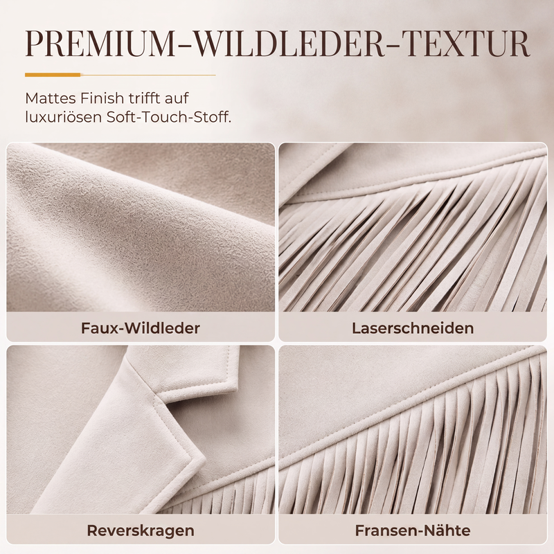 🍁Herbst-Favorit – 50 % Rabatt！⭐Lässige Fransenjacke für Damen mit langen Ärmeln-3