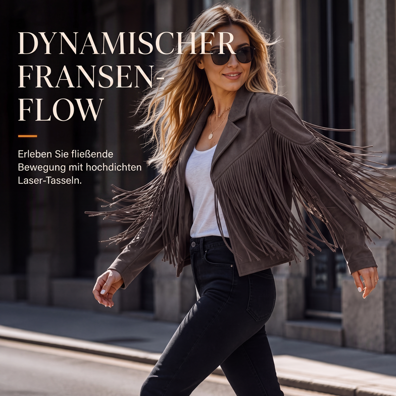 🍁Herbst-Favorit – 50 % Rabatt！⭐Lässige Fransenjacke für Damen mit langen Ärmeln-6