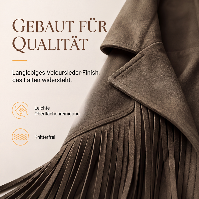 🍁Herbst-Favorit – 50 % Rabatt！⭐Lässige Fransenjacke für Damen mit langen Ärmeln-5