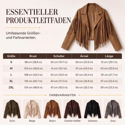 🍁Herbst-Favorit – 50 % Rabatt！⭐Lässige Fransenjacke für Damen mit langen Ärmeln-7