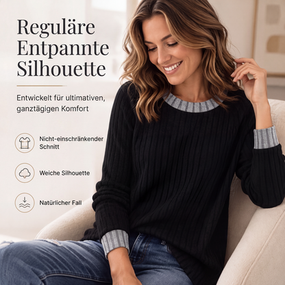📢📢50%Rabatt!!!🎉✨Legerer Strick-Pullover mit Rundhalsausschnitt für Damen-3