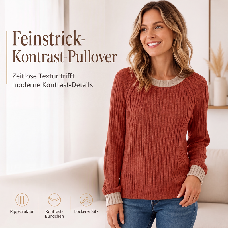 📢📢50%Rabatt!!!🎉✨Legerer Strick-Pullover mit Rundhalsausschnitt für Damen