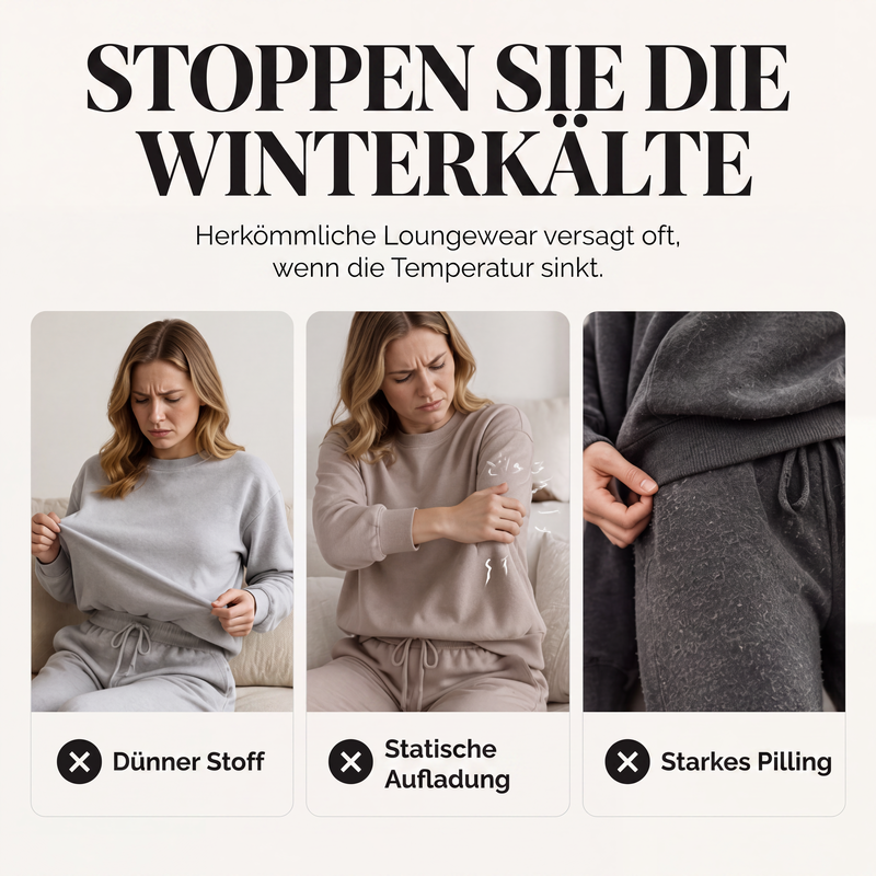 📢📢50%Rabatt!!!🎉✨Plüsch-Zopfmuster-Kapuzenpullover und -Hosen-Set für Damen-1