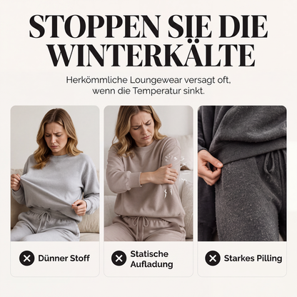 📢📢50%Rabatt!!!🎉✨Plüsch-Zopfmuster-Kapuzenpullover und -Hosen-Set für Damen-1