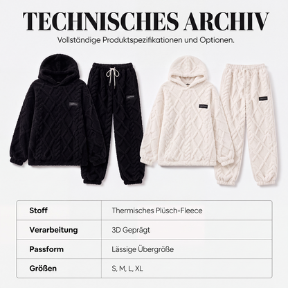 📢📢50%Rabatt!!!🎉✨Plüsch-Zopfmuster-Kapuzenpullover und -Hosen-Set für Damen-8