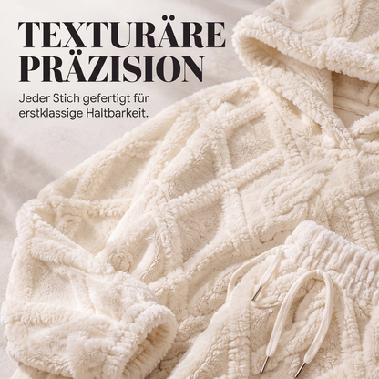 📢📢50%Rabatt!!!🎉✨Plüsch-Zopfmuster-Kapuzenpullover und -Hosen-Set für Damen-6