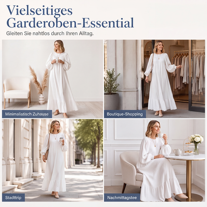 👗 50 % RABATT | Mühelose Eleganz für jeden Tag – Langarm-Maxi-Kleid mit Volantsaum-5