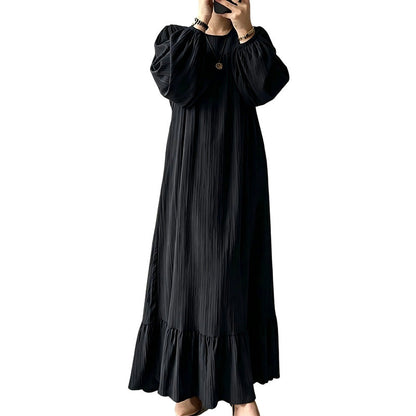 👗 50 % RABATT | Mühelose Eleganz für jeden Tag – Langarm-Maxi-Kleid mit Volantsaum-9