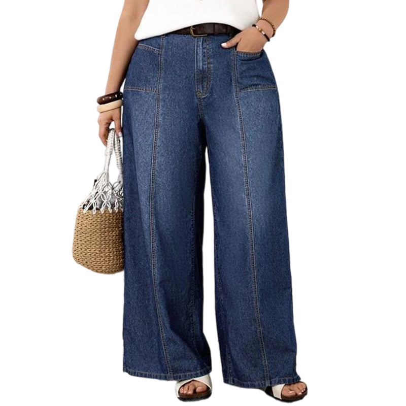 📢📢50%Rabatt!!!🎉✨Legere Hochhaus-Jeans mit weitem Bein für Damen-8