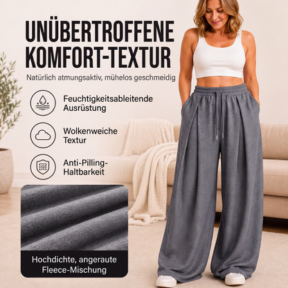 Legere plissierte Weite-Bein-Sweathose für Damen-4