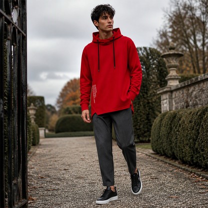 👕 50 % RABATT | Lässig, bequem & besonders – Herren Hoodie mit High-Low-Saum-3