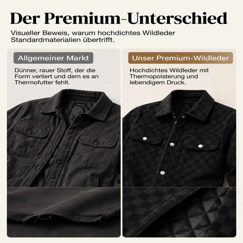 🎉Herbst-Special – 50 % Rabatt！🧥Herrenjacke aus Kunstwildleder mit Schachbrettmuster-4