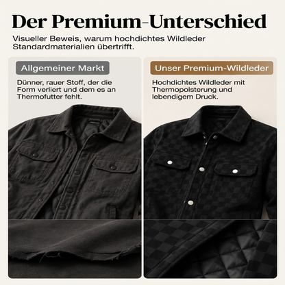 🎉Herbst-Special – 50 % Rabatt！🧥Herrenjacke aus Kunstwildleder mit Schachbrettmuster-4
