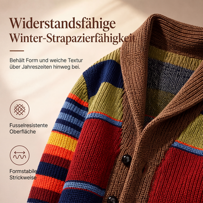 📢📢50%Rabatt!!!🎉✨Gestreifter Strickcardigan mit Schalkragen für Herren-6