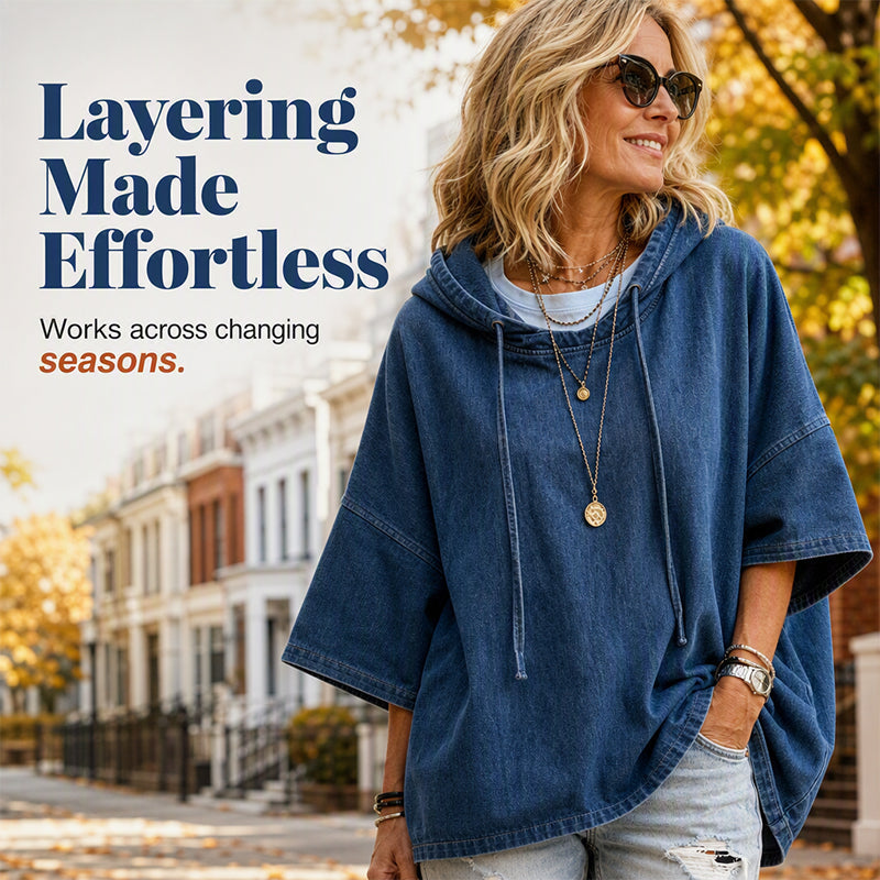 📢📢50%Rabatt!!!🎉✨Lässiges, lockeres Denim-Hoodie für Damen-3