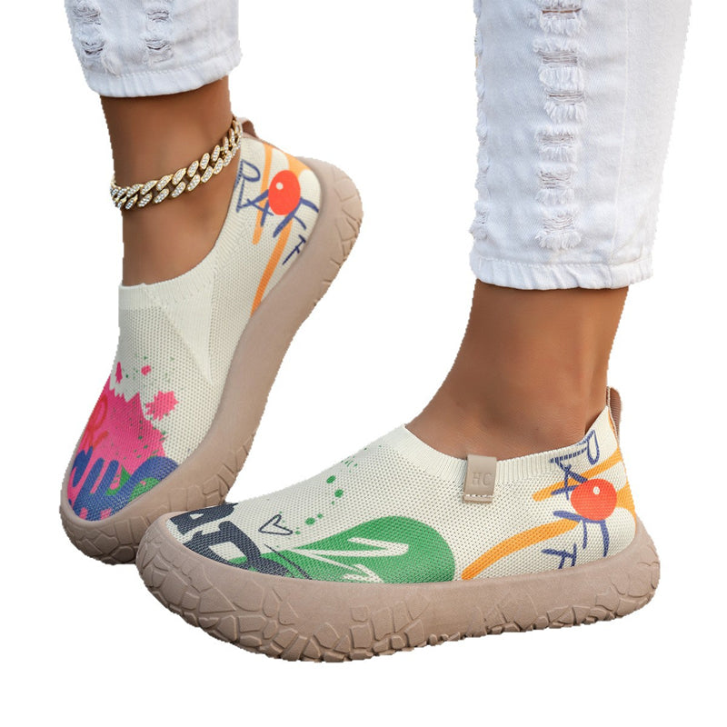 Atmungsaktive Damen-Slipper mit verstecktem Absatz-8