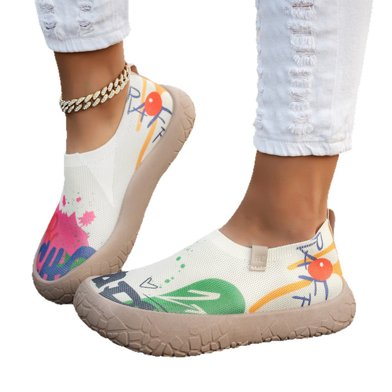 Atmungsaktive Damen-Slipper mit verstecktem Absatz-9