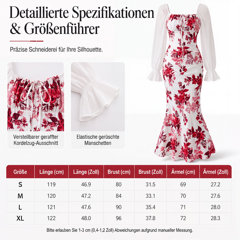 Elegantes geblümtes ausgestelltes Kleid für Damen-7
